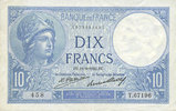BANKNOTEN DER BANQUE DE FRANCE 10 francs Banque de France. Billet. Minerve, -