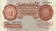 ANDERE AUSLÄNDISCHE SCHEINE 10 shillings Grande Bretagne. -