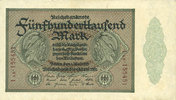 DEUTSCHLAND 500 000 mark Allemagne. Billet. Série AB -