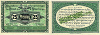 DEUTSCHLAND - KRIEGSGEFANGENENLAGER (1914-1918) 25 pf Brandenburg. Inspektion der KGL im Bereich des XIII. Armeekorps. Billet. -