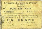 FRANZÖSISCHE NOTSCHEINE 1 franc Drocourt (62). Commune. Billet. série C -