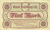 DEUTSCHLAND - NOTGELDSCHEINE (1914-1923) A - J Friedberg. Kreis. Billet. 5 mark 18.11.1918. N° 58 !