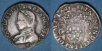 FRANZÖSISCHE KÖNIGLICHE MÜNZEN Charles IX (1560-1574). Teston, 1er type. 1563. Rennes