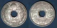 FRANZÖSISCHE MODERNE MÜNZEN 25 centimes 3e république (1870-1940). Lindauer, type souligné, -
