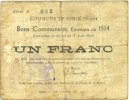 FRANZÖSISCHE NOTSCHEINE 1 franc Ferin (59). Commune. Billet. émission 1914, série A -