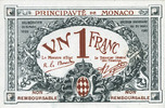 ANDERE AUSLÄNDISCHE SCHEINE 1 franc Monaco. 20.3.1920, Essai -