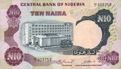 ANDERE AUSLÄNDISCHE SCHEINE 10 naira Nigéria. Banque Centrale. -
