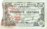 FRANZÖSISCHE NOTSCHEINE Fourmies (59). Bon Régional des Départ. du Nord, Aisne & Oise. Billet. 50 cmes 8.5.1915, série 34 -