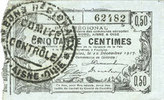 FRANZÖSISCHE NOTSCHEINE Fourmies (59). Bon Régional des Départ. du Nord, Aisne & Oise. Billet. 50 cmes 12.12.1917, série 1 -