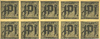 DEUTSCHLAND - NOTGELDSCHEINE (1914-1923) K -Z 1 pf Passau, Stadt, billets, 10 x n. d. Carton jaune-gris. Variété uniface ! -