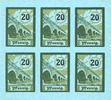 DEUTSCHLAND - NOTGELDSCHEINE (1914-1923) K -Z 20 pf Salzburghofen, Gemeinde, billets, 6 x -