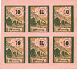 DEUTSCHLAND - NOTGELDSCHEINE (1914-1923) K -Z 10 pf Salzburghofen, Gemeinde, billets, 6 x -