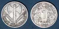 FRANZÖSISCHE MODERNE MÜNZEN Etat Français (1940-1944), 1 franc 1944C, petit C