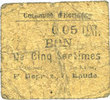 FRANZÖSISCHE NOTSCHEINE 5 centimes Hornaing (59). Commune. Billet. -