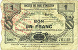 FRANZÖSISCHE NOTSCHEINE 1 franc Maroilles (59). Pour les Maires des Communes adhérentes. Billet. 30.7.1916, série 7 -