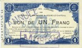 FRANZÖSISCHE NOTSCHEINE 1 franc Maubeuge & Solre-le-Château (59). Syndicat des Communes. Billet. -