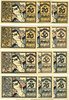 DEUTSCHLAND - NOTGELDSCHEINE (1914-1923) K -Z 25 pf Kahla. Stadt. Série de 12 billets. (4ex), 50 pf (4ex), 75 pf (4ex) 15.10.1921, statistiques -