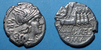 RÖMISCHE REPUBLIK République romaine. L. Antestius Gragulus (vers 136 av. J-C). Denier