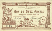 FRANZÖSISCHE NOTSCHEINE 2 francs Mouy (60). Ville. Billet. -