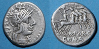 RÖMISCHE REPUBLIK République romaine. M. Porcius Laeca (vers 125 av. J-C). Denier