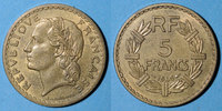 FRANZÖSISCHE MODERNE MÜNZEN Gouvernement provisoire (1944-47), 5 francs Lavrillier bronze d'aluminium 1946