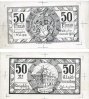 DEUTSCHLAND - NOTGELDSCHEINE (1914-1923) K -Z 50 pf Königshofen im Grabfeld. Stadt. Billet. 1.5.1919, essai uniface en noir Av: et Rv -