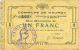 FRANZÖSISCHE NOTSCHEINE 2 francs Nauroy (02). Commune. Billet. -