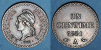 FRANZÖSISCHE MODERNE MÜNZEN 1 centime 2e république (1848-1852). -