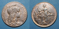 FRANZÖSISCHE MODERNE MÜNZEN 5 centimes 3e république (1870-1940). Dupuis, -