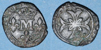ANDERE FEUDALE MÜNZEN Principauté de Dombes. Anne-Marie-Louise d'Orléans (1650-1693). Liard (167)7