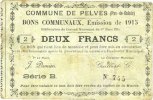 FRANZÖSISCHE NOTSCHEINE 2 francs Pelves (62). Commune. Billet. -