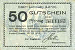 DEUTSCHLAND - NOTGELDSCHEINE (1914-1923) K -Z 50 pf Limburg a. d. Lahn, Stadt, billet -