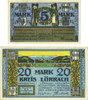DEUTSCHLAND - NOTGELDSCHEINE (1914-1923) K -Z 5 mark Lörrach, Mülheim, Schopfheim, Schönau, Kreis, Amtsbezirke; billets 20 mark -