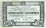 FRANZÖSISCHE NOTSCHEINE 50 centimes Thiaucourt et St Mihiel (54). Syndicat de la Woëvre. Billet. 2.8.1916, série VIII -