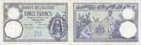 EHEMALIGE FRANZÖSISCHE KOLONIEN 20 francs Tunisie. Billet. type 1912, du -