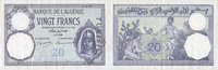 EHEMALIGE FRANZÖSISCHE KOLONIEN 20 francs Tunisie. Billet. type 1912, du -