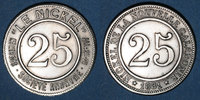 ALTE FRANZÖSISCHE KOLONIEN Nouvelle Calédonie, Société Anonyme Le Nickel, 25 cmes 1881