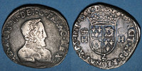 FRANZÖSISCHE KÖNIGLICHE MÜNZEN Charles IX (1560-1574). Monnayage au nom de Henri II. Teston du Dauphiné 1561Z.
