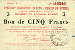 FRANZÖSISCHE NOTSCHEINE 5 francs Rethel (08). Syndicat d'Emission. Billet. 12.7.1916, série C 1 -