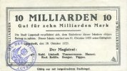 DEUTSCHLAND - NOTGELDSCHEINE (1914-1923) K -Z 10 milliards mark Lippstadt, Stadt, billet -