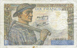 BANKNOTEN DER BANQUE DE FRANCE 10 francs Banque de France. Billet. mineur, -