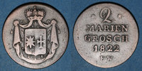 ALTDEUTSCHLAND MÜNZEN Waldeck et Pyrmont. Georges Frédéric Henri (1813-1845). 2 mariengroschen 1822FW