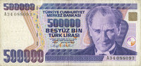 ANDERE AUSLÄNDISCHE SCHEINE Turquie. 500 000 lires 1970 -