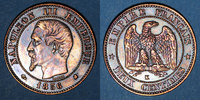 FRANZÖSISCHE MODERNE MÜNZEN 2e empire (1852-1870). 2 centimes, tête nue, 1856K. Bordeaux