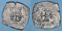 FRANZÖSISCHE KÖNIGLICHE MÜNZEN Charles VI (1380-1422). Gros dit florette 1ère émission (10.5.1417). Troyes (a