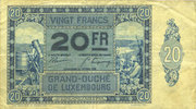 ANDERE AUSLÄNDISCHE SCHEINE 20 francs Luxembourg. -
