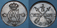 EUROPA Suède. Gustave IV Adolphe (1792-1809). 1/2 skilling 1809