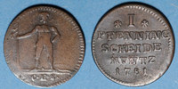 ALTDEUTSCHLAND MÜNZEN 1 pfennig Brunswick-Calenberg-Hanovre. Georges III . 1781CES -