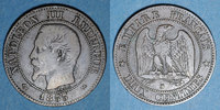 FRANZÖSISCHE MODERNE MÜNZEN 2 centimes 2e empire (1852-1870). tête nue, Rouen. Ancre -