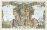 BANKNOTEN DER BANQUE DE FRANCE 5000 francs Banque de France. Billet. Terre et Mer -